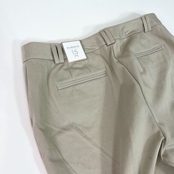 Chico's Pants The Ultimate Fit Crop Womens Medium Tan Flat Front NEW Belt Loops - Picture 9 of 12